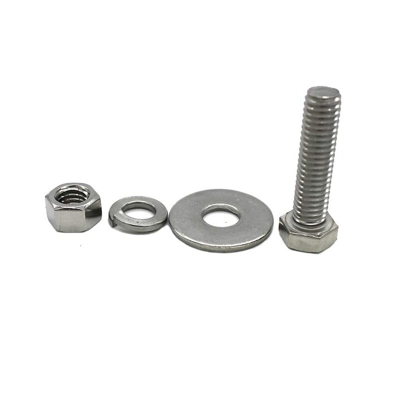 Fullerkreg (8 Sets) 3/8-16x1-1/2 Stainless Steel Hex Head Screws Bolts, Nuts, Flat & Lock Washers, 18-8 (304) S/S, Fully Threaded by Bolt Fullerkreg - Image 3